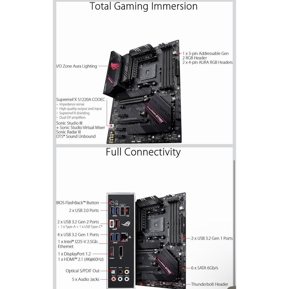 ASUS ROG Strix B550-F AMD AM4 ATX Gaming Motherboard - Picture 7 of 8